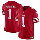 Men & Women & Youth San Francisco 49ers #1 Ricky Pearsall Red 2025 F.U.S.E. Vapor Untouchable Limited Stitched Jersey,baseball caps,new era cap wholesale,wholesale hats